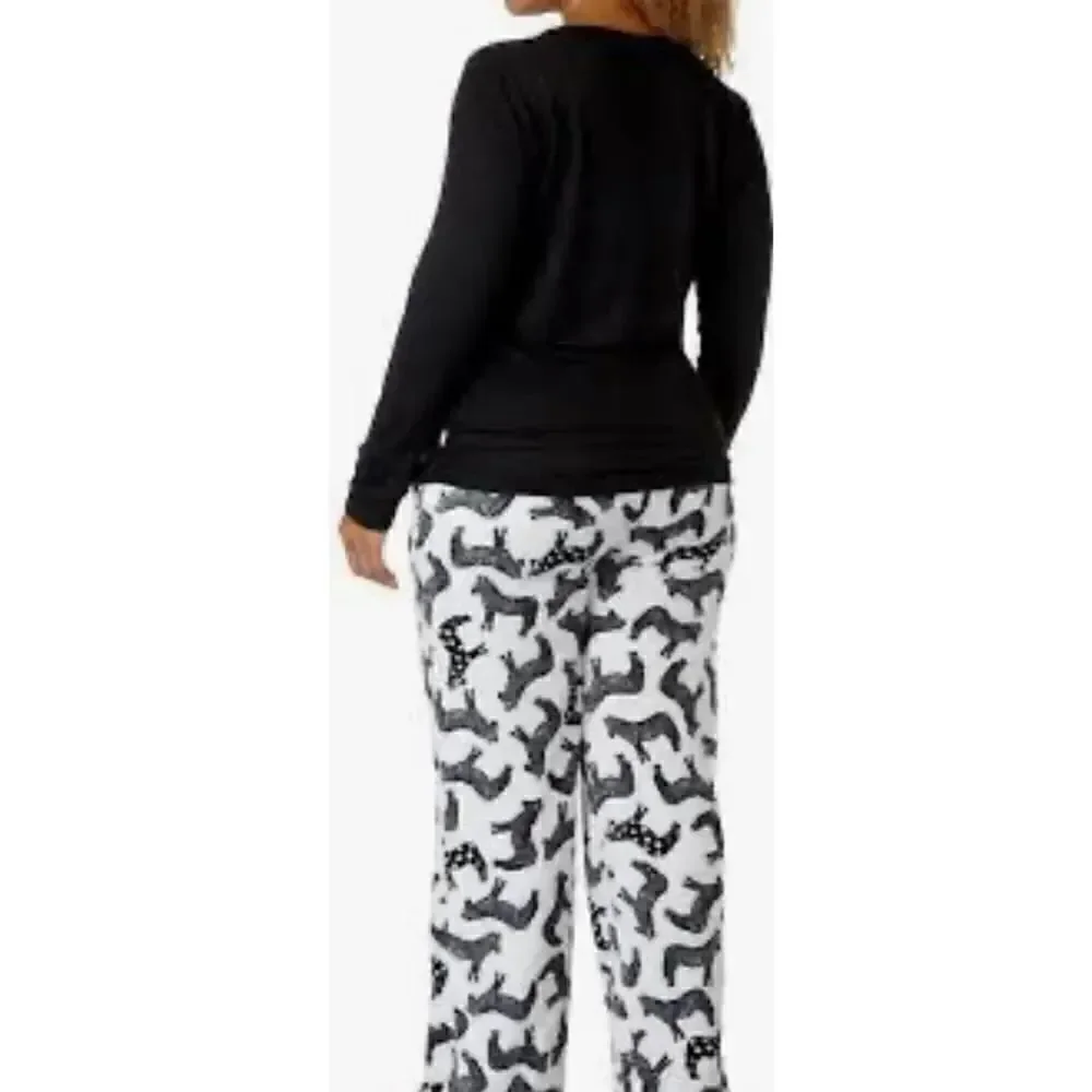 ECHO WOMEN’S XLARGE 2 pc Long Sleeve Top & Zebra Print Pajama Pant SET